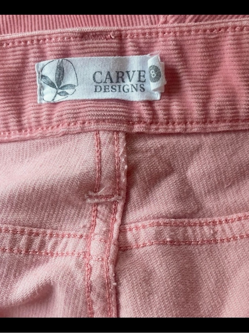 Carve Designs Pink Corduroy Frayed-Hem Women’s Shorts - Picture 3 of 3